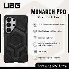 UAG - Monarch Pro Case For Samsung Galaxy S26 Ultra - Carbon Fiber