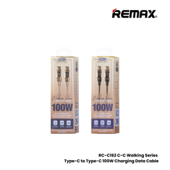 REMAX RC-C162 C-C Walking Series 100W Type-C to Type-C Fast Charging Data Cable - White