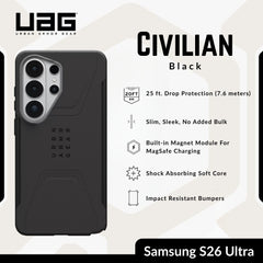 UAG - Civilian Case For Samsung Galaxy S26 Ultra - Black