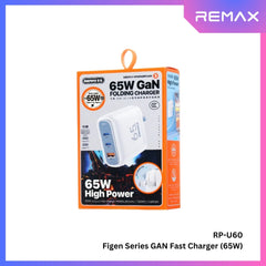 REMAX - RP-U60 Figen Series 65W Gan Folding Charger (2 Type C + 1 USB) - White