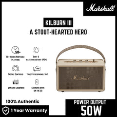 Marshall - Kilburn 3 Bluetooth Speaker - Cream