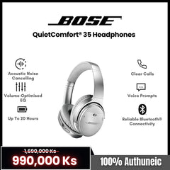 BOSE - QuietComfort® 35 Noise Cancelling Bluetooth Headphone - Silver