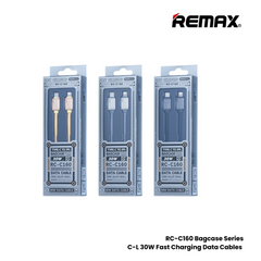 REMAX RC-C160 Bagcase Series 30W Type-C to Lightning PD Fast Charging Data Cable - Grey