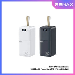 REMAX RPP-117 Piloteer Series 50000mAh PD+QC Fast Charging Power Bank(PD 27W+QC 22.5W) - White