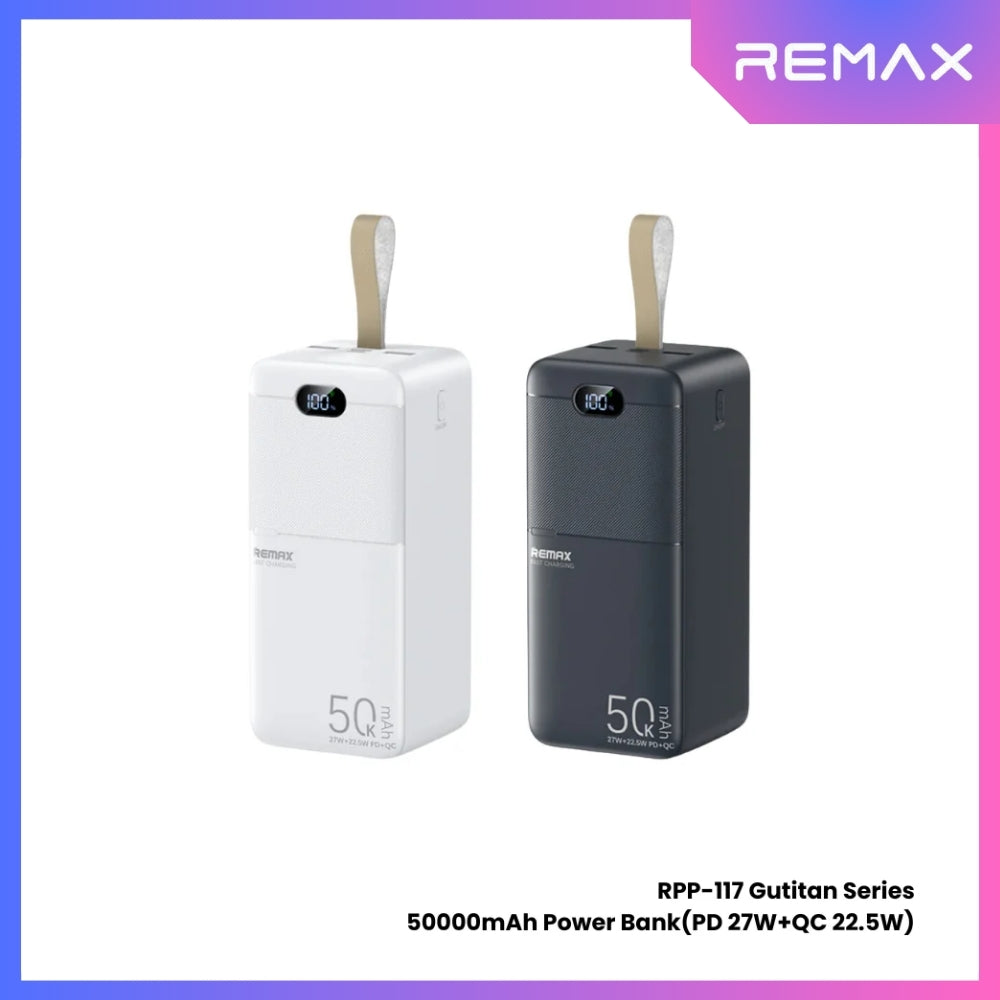 REMAX RPP-117 Piloteer Series 50000mAh PD+QC Fast Charging Power Bank(PD 27W+QC 22.5W) - Grey