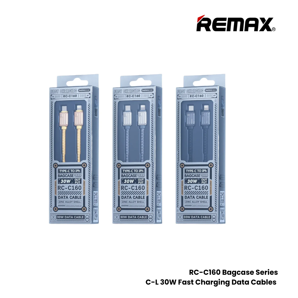 REMAX RC-C160 Bagcase Series 30W Type-C to Lightning PD Fast Charging Data Cable - Gold