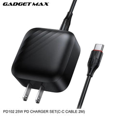 GADGET MAX - PD102 25W PD Type-C Charger Set - Black