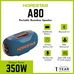 HOPESTAR - A80 Portable Boombox Speaker (350W) - Blue