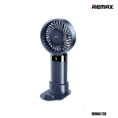 REMAX F35 Digital Display Folding Handheld Fan - Blue