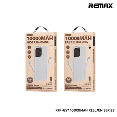 REMAX RPP-657 10000MAH RELLAEN SERIES 2.4A CABLED FAST CHARGING POWER BANK