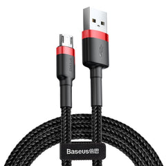 (Buy 1 Get 1) Baseus Cafule 2.4A Micro Cable (1M)- Red + Black