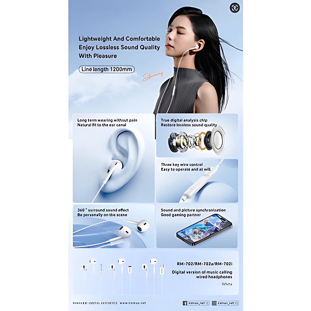 REMAX - RM-702i iPhone Wired Earphone - White