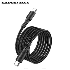 GADGET MAX - GX29 C-C Woven Series Type-C To Type-C Fast Charging Data Cable (60W) - Black