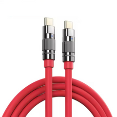 REMAX RC-C055 C-C WEFON SERIES 100W ZINC-ALLOY ELASTIC DATA CABLE WITH LIGHT TYPE C TO TYPE C