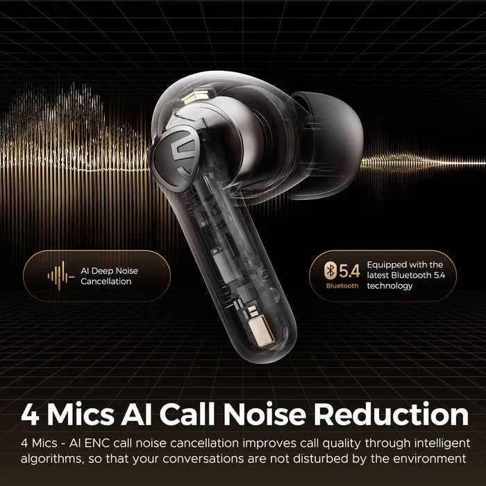 SOUNDPEATS - T3 Pro Call Noise Cancellation Bluetooth Wireless Earbuds - Black