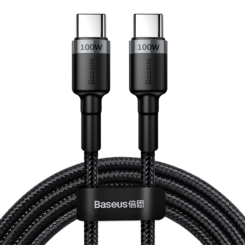 (Buy 1 Get 1) Baseus Cafule PD 2.0 100W 20W 5A Type-C to Type-C Flash Charging Data Cable (2M) - Grey + Black