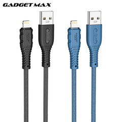 GADGET MAX GX07 IPH 2.4A NANO SILICONE CHARGING DATA CABLE FOR IPH (2.4A)(1M) - BLUE