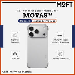 MOFT - MOVAS™ Color-Blocking Snap Phone Case For iPhone 17 Pro Max - Misty Cove + Cement