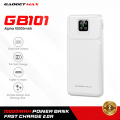 GADGET MAX GB101 Alpha Series 10000mAh Power Bank - White