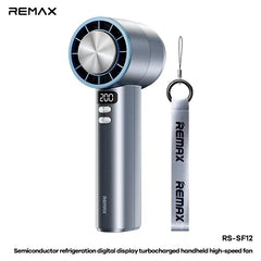 REMAX - RS-SF12 Semiconductor Digital Display Turbochargerd Portable Handheld Hight-Speed Fan - Blue
