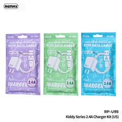 REMAX RP-U95 (TYPE-C) KIDDY SERIES 2.4A TRAVEL CHARGER SET (1M)