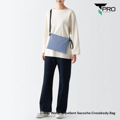 2-Way Water Repellent Sacoche Crossbody Bag - Blue