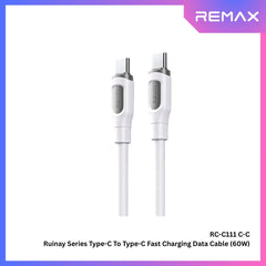 REMAX - RC-C111 C-C Ruinay Series Type-C to Type-C Fast Charging Cable (60W) - White