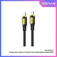 REMAX - RC-C111 C-C Ruinay Series Type-C to Type-C Fast Charging Cable (60W) - Black