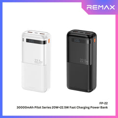 REMAX - FP-22 30000mAh Pilot Series PD+QC Fast Charging Power Bank ( PD20W+QC22.5W ) - White