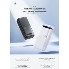 REMAX - FP-22 30000mAh Pilot Series PD+QC Fast Charging Power Bank ( PD20W+QC22.5W ) - White