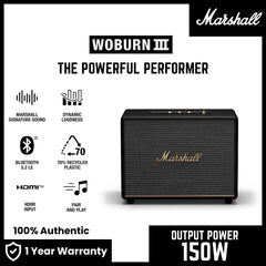 Marshall - Woburn 3 Bluetooth Homeline Speaker - Black