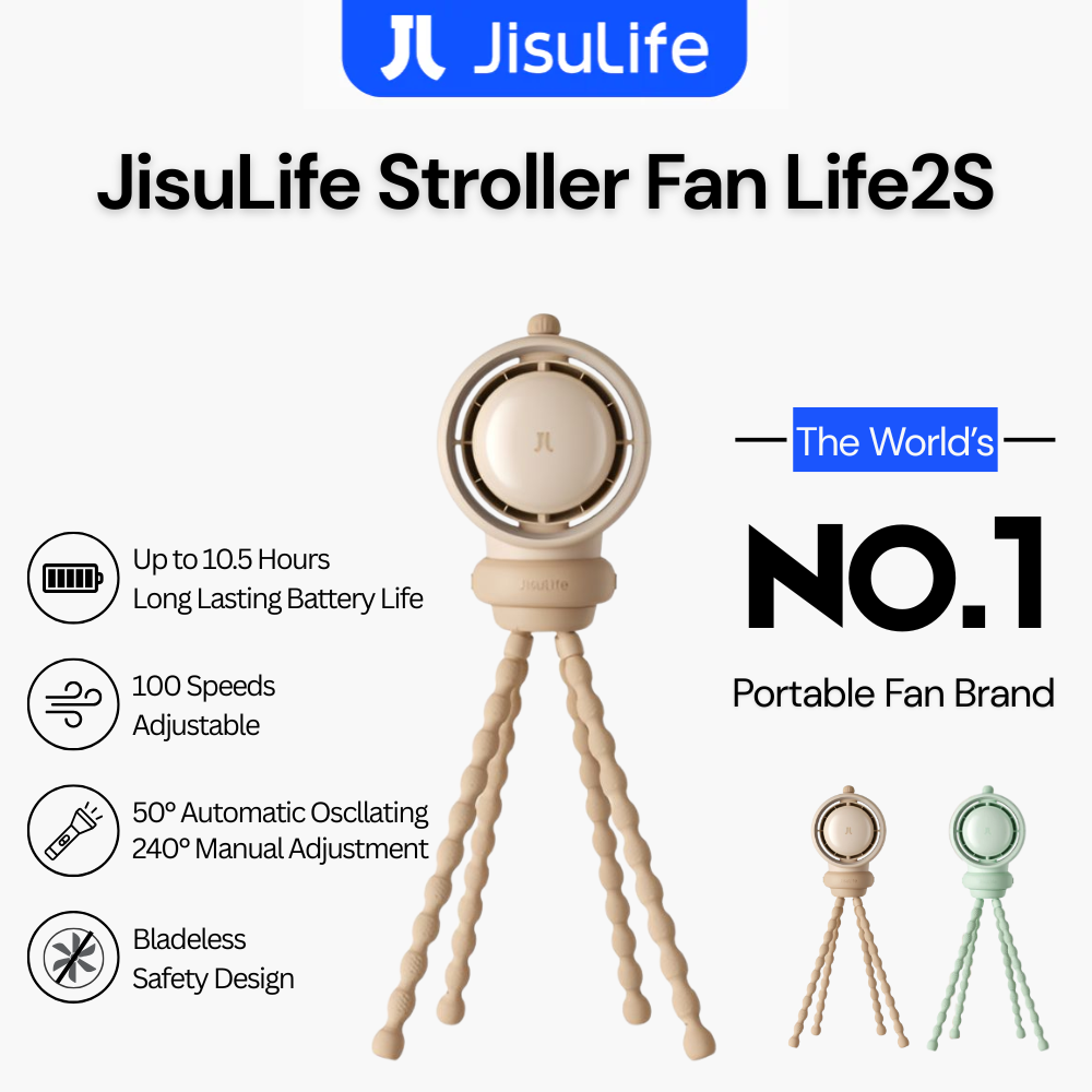 JisuLife - Stroller Fan Life 2S ( 5,000mAh ) - Brown