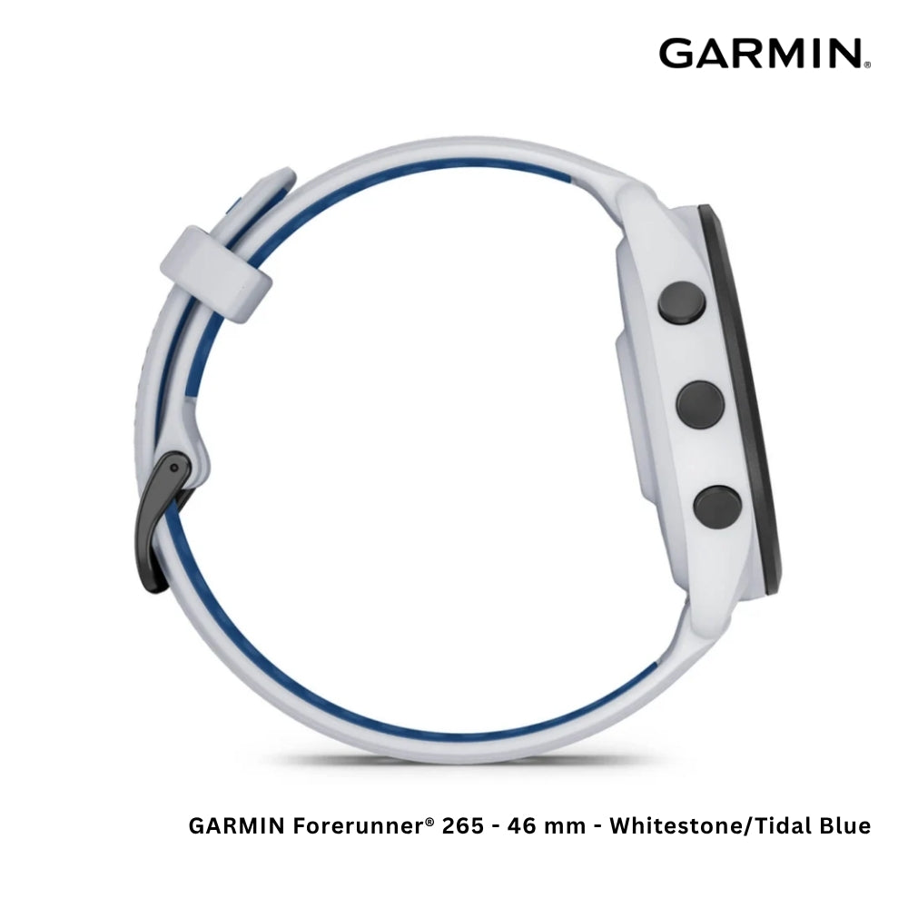 GARMIN - Forerunner® 265 Smart Watch ( 46mm ) | Whitestone/Tidal Blue