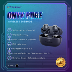 TRONSMART ONYX PURE Bluetooth Wireless Earbuds - Black