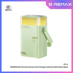 REMAX - FP-3 40000mAh Fluorite Series 65W Fast Charging Colorful LED Power Bank ( PD65W+QC22.5W ) - Green