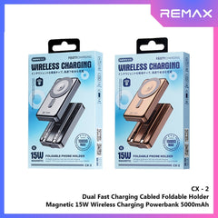 REMAX - CX-2 10000mAh Foldable Magnetic Wireless Charging Power Bank (PD22.5W+Magsafe15W) - Gold