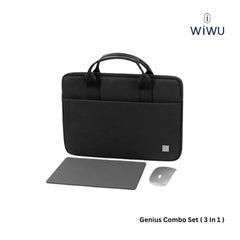 WIWU - Genius Combo Set Laptop Bag With Mouse & Mouse Pad (15.6") - Black