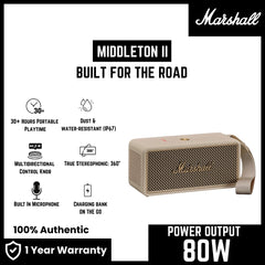 Marshall - Middleton 2 Portable Speaker - Cream