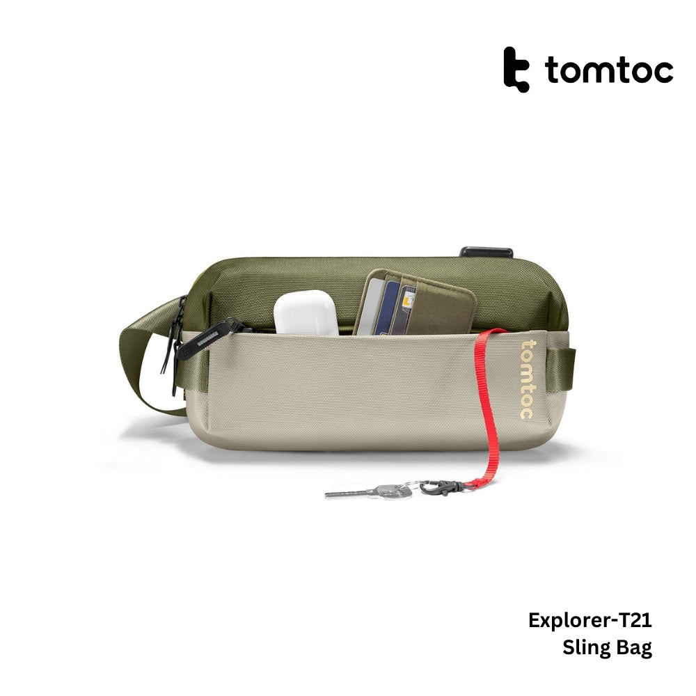 TOMTOC -  Explorer-T21 Sling Bag S ( 8.3 Inch / 3L ) - Olive Green