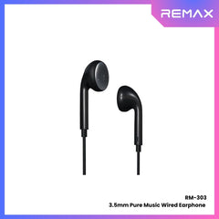 REMAX - RM-303 3.5mm Pure Music Wired Earphone - Black