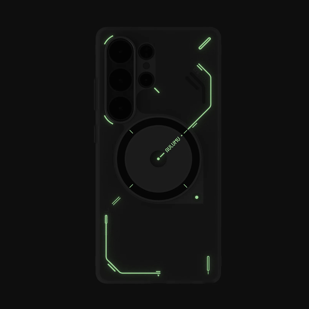 Aulumu - S25 Frosted Case for Samsung Galaxy S25 Ultra | Subtle Glow-in-the -Dark | Translucent Gray&White | Magnetic
