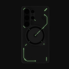 Aulumu - S25 Frosted Case for Samsung Galaxy S25 Ultra | Subtle Glow-in-the -Dark | Translucent Gray&White | Magnetic
