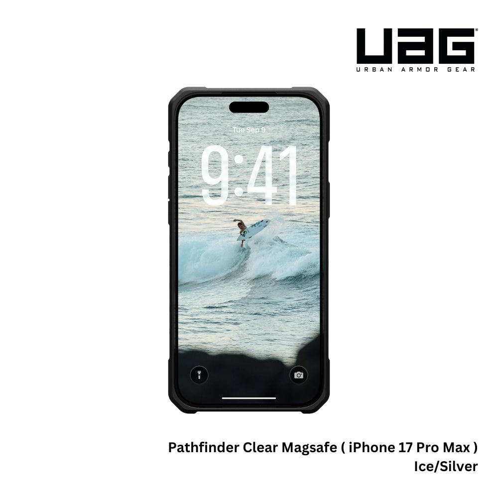 UAG - Pathfinder Clear Magsafe Case For iPhone 17 Pro Max - Ice/Silver