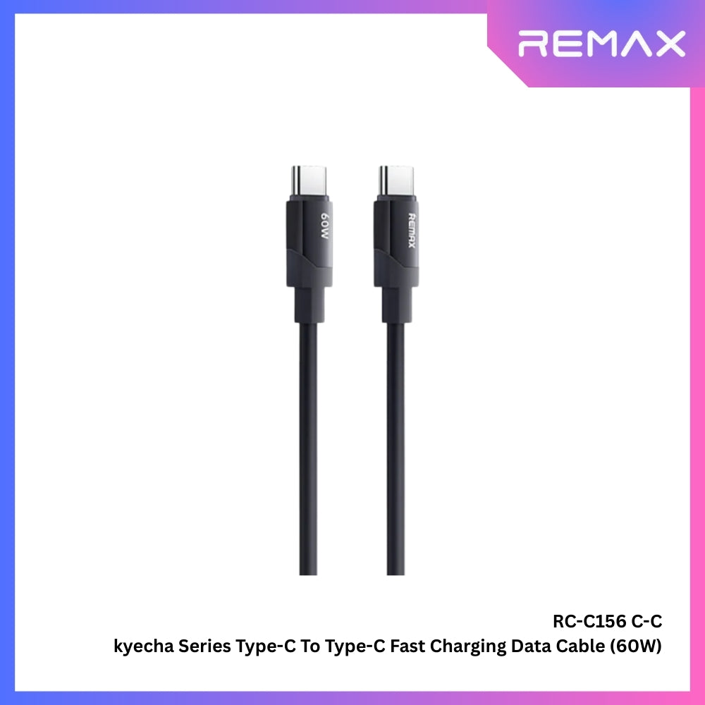 REMAX - RC-C156 C-C Kyecha Series Type-C to Type-C Fast Charging Data Cable (60W) - Black