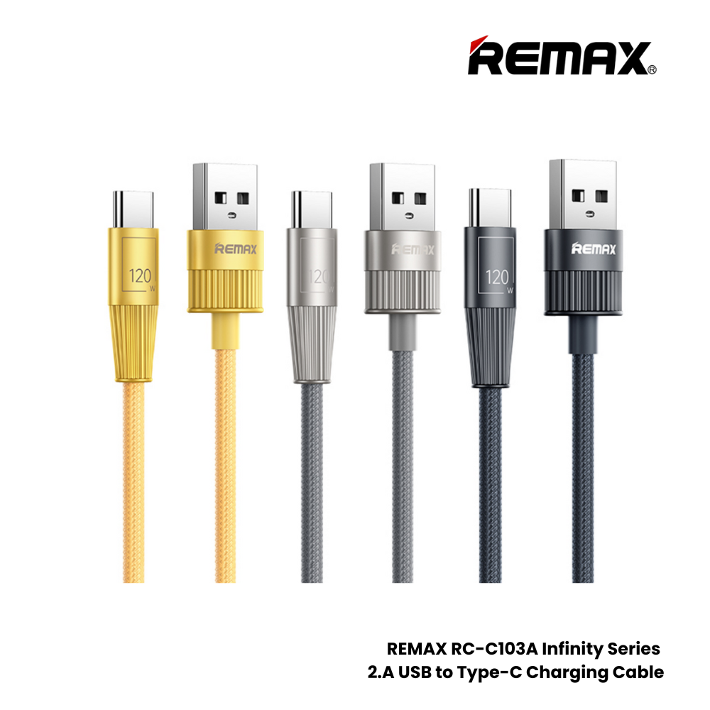 REMAX RC-C103A Infinity Series 120W USB to Type-C Fast Charging Data Cable - Silver Grey