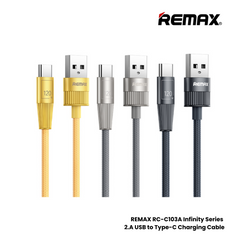 REMAX RC-C103A Infinity Series 120W USB to Type-C Fast Charging Data Cable - Silver Grey