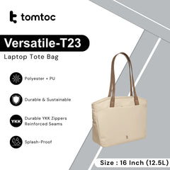 TOMTOC - Versatile-T23 Laptop Tote Bag ( 16 Inch / 12.5L ) - Khaki