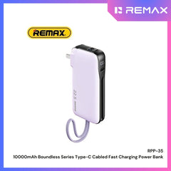 REMAX - RPP-35 10000mAh Boundless Series Fast Charging Cable Powerbank ( PD20W + QC22.5W ) - Purple