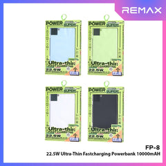 REMAX -  FP-8 10000mAh Ultra Thin Fast Charging Power Bank (PD20W+QC22.5W) - Black
