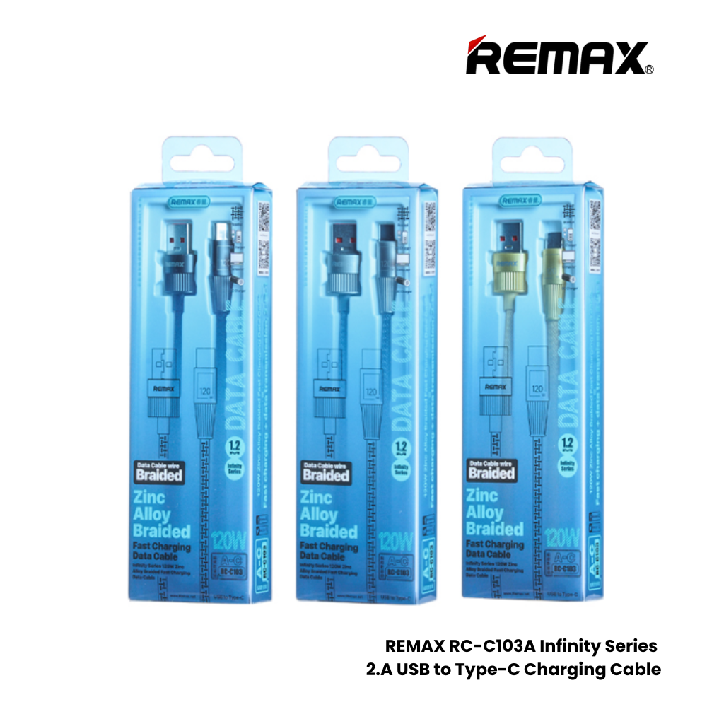 REMAX RC-C103A Infinity Series 120W USB to Type-C Fast Charging Data Cable - Silver Grey